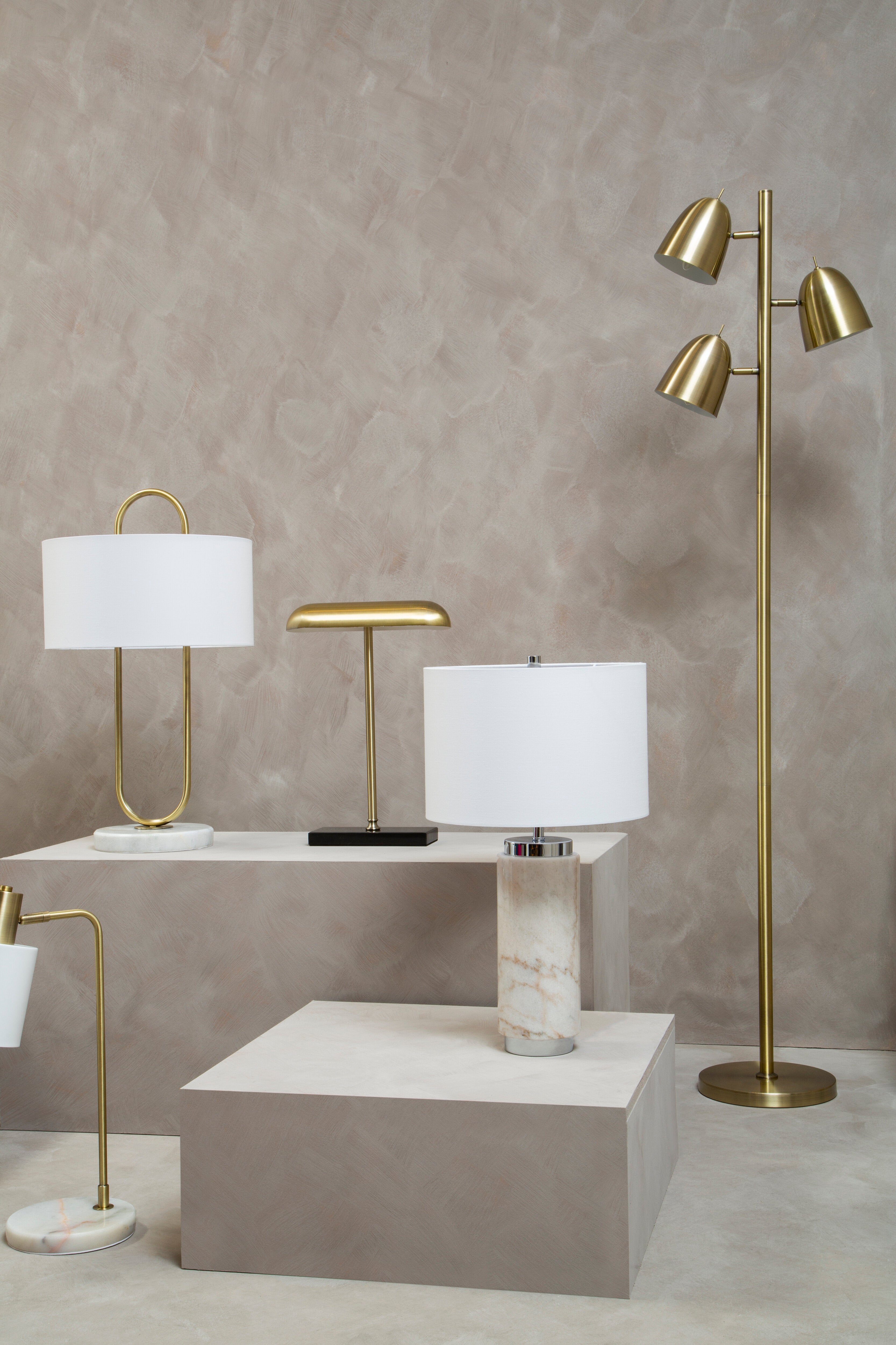 Alila Earth White Marble & White Fabric Table Lamp